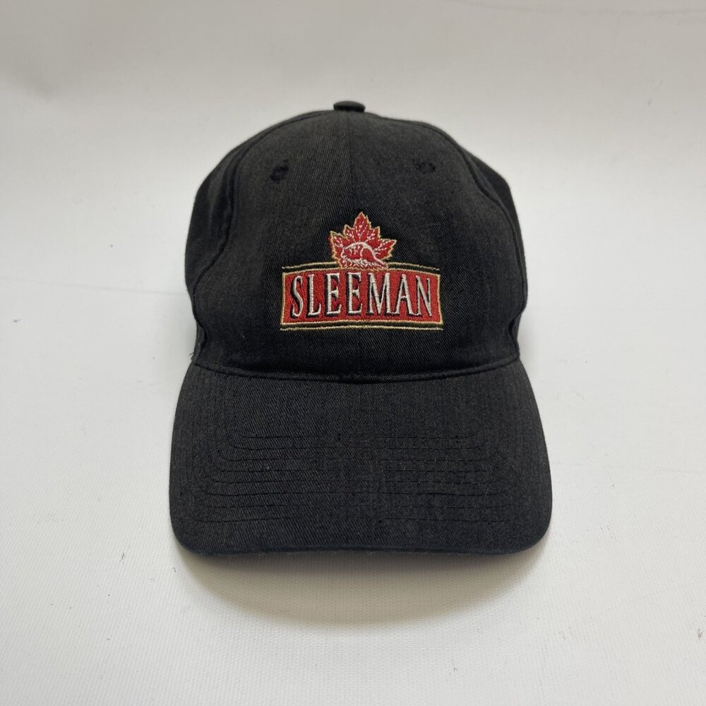 Sleeman Beer Cap Hat Black Classic Retro Canadian Beaver Logo Promo merch